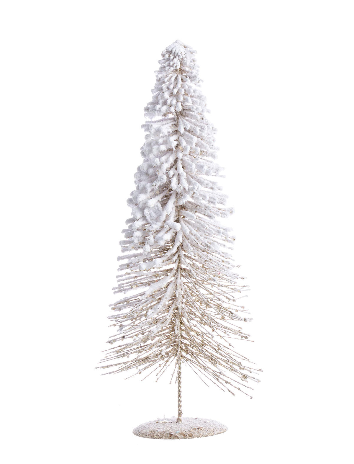Alberello di Natale a Cono Innevato Champagne Mini Albero con Neve Artificiale Altezza (cm): 60 cm