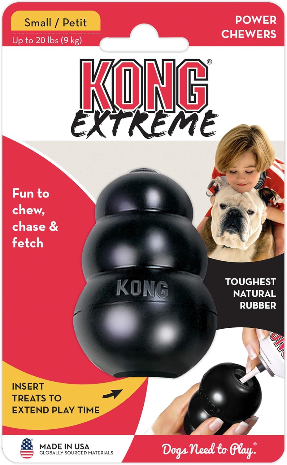 KONG - Extreme S - Gioco cani - Gomma Naturale Ultra Resistente,