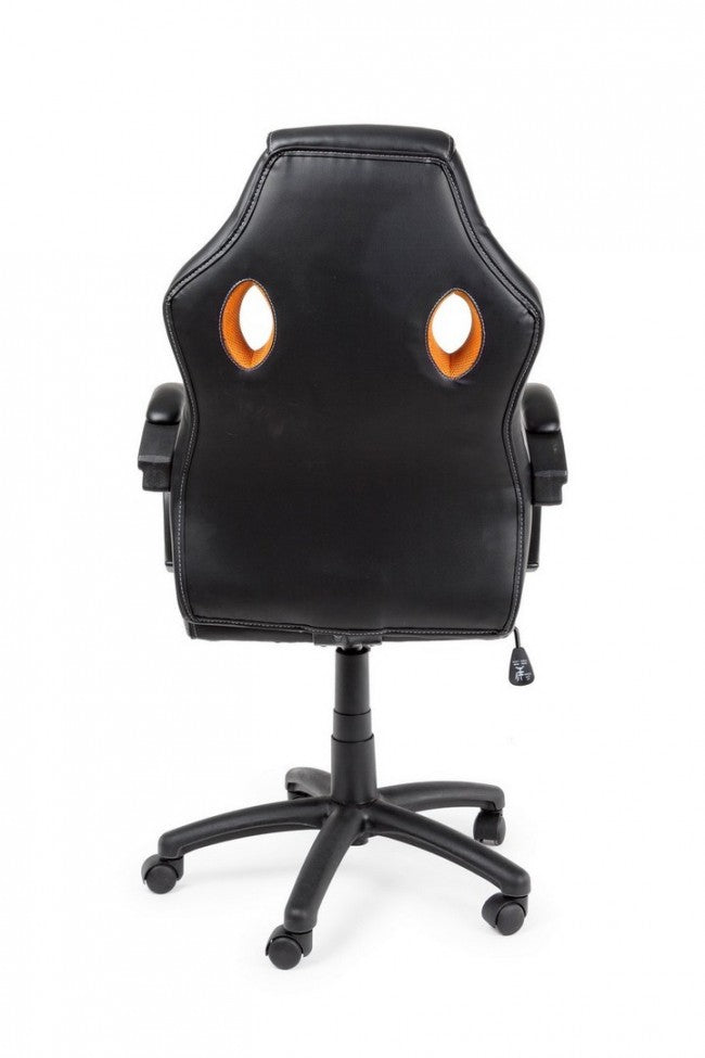 Sedia Poltrona da Gaming in Rete ed Similpelle Racing Nera-Arancio