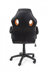 Sedia Poltrona da Gaming in Rete ed Similpelle Racing Nera-Arancio