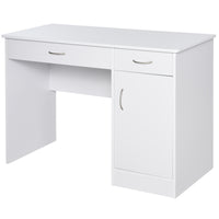 Scrivania da Ufficio Porta PC 2 Cassetti 1 Anta 111x48x75,8 cm in Legno  Bianco