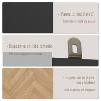 Armadio 2 Ante 2 Cassetti 90x50x190 cm in Legno  Grigio Scuro