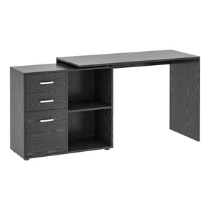 Scrivania da Ufficio ad Angolo Porta PC 117x83,5x76 cm in Legno  Nera