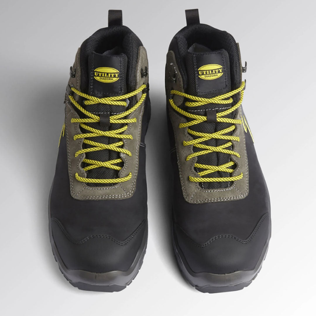 Scarpa antinfortunistica alta Nero Grigio Acciaio Scarpe antinfortunistiche da lavoro Diadora Utility SPORT DIATEX MI 43