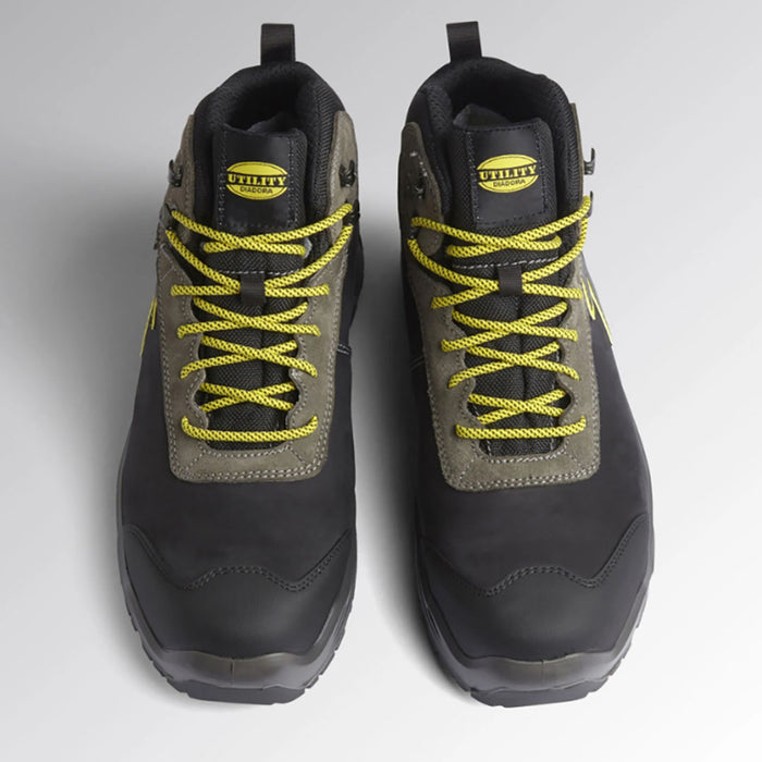 Scarpa antinfortunistica alta Nero Grigio Acciaio Scarpe antinfortunistiche da lavoro Diadora Utility SPORT DIATEX MI 41