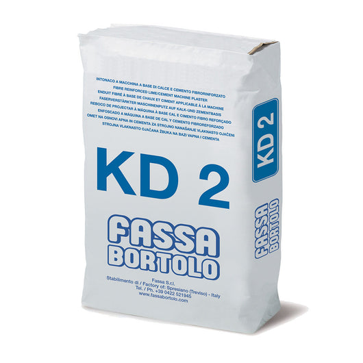 Kd2-Intonaco Di Fondo Fibrorinforzato A Base Di Calce E Cemento Per Interni Ed Esterni 25 Kg-Fassa