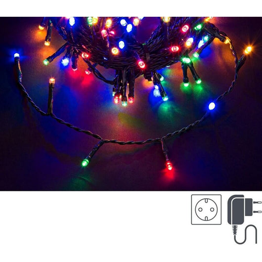 Luci Natale 300 LED Multicolore, Filo Verde 5mm, IP44 (12 Pezzi)