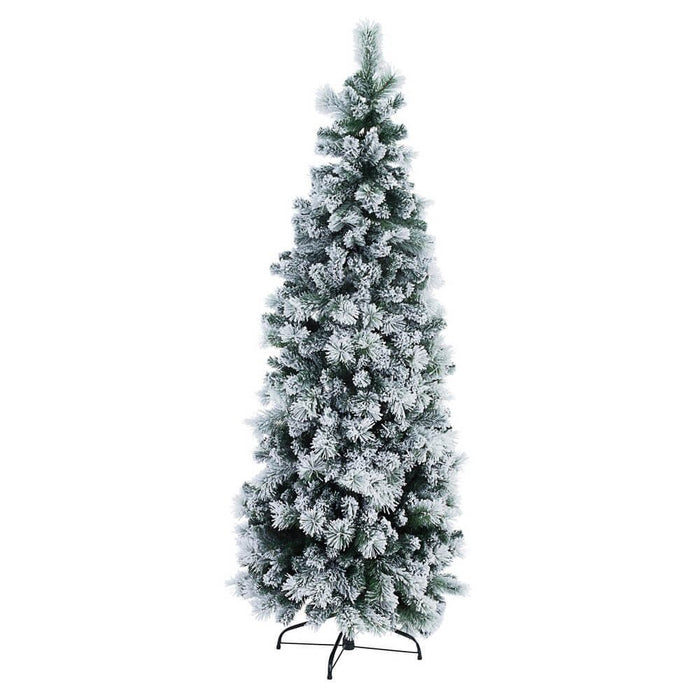 Albero di Natale Slim Praga Innevato Altezza 240cm con 1043 Rami