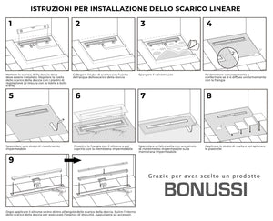 Canalina di Scarico 100x7 cm Piastrellabile in acciaio inox a Pavimento Bonussi