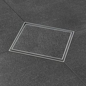 Canalina di Scarico Quadrata 15x15 cm Piastrellabile in Acciaio Inox a Pavimento Bonussi