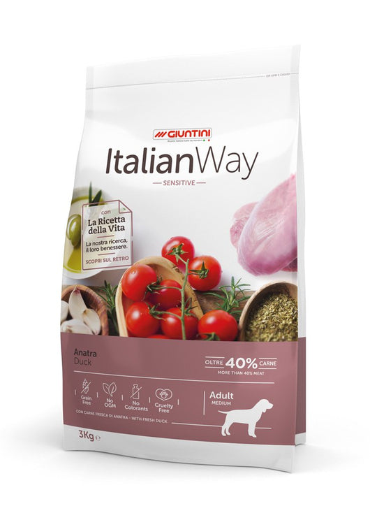 Italian Way Cibo per Cani Sensitive Anatra - Adult - Medium - 12 kg