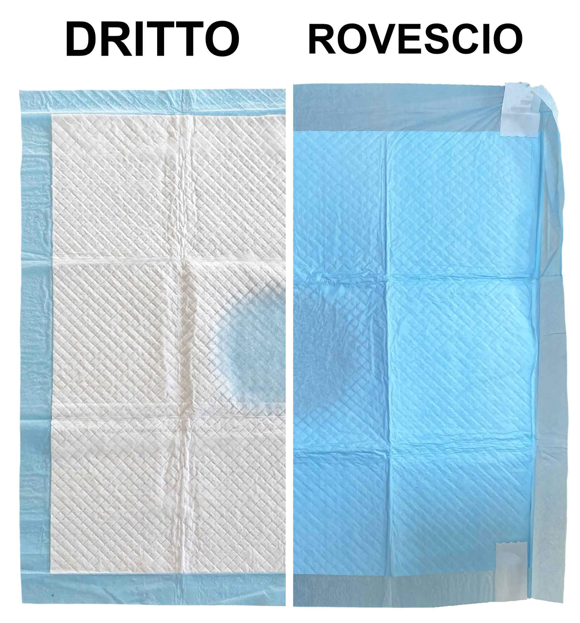 Set 10 Tappetini Assorbenti Profumo Neutro 60x60 cm in Poliestere Bianco/Azzurro