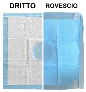 Set 10 Tappetini Assorbenti Profumo Neutro 60x60 cm in Poliestere Bianco/Azzurro