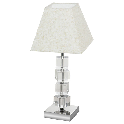 Lampada da Comodino Abat Jour con Paralume in Tessuto E14 20x20x47 cm  Crema