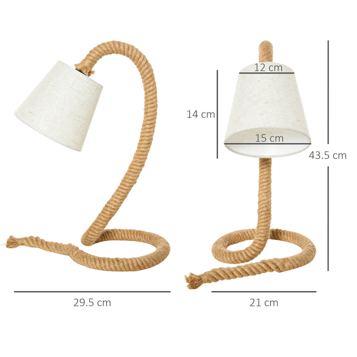 Lampada da Comodino Abat Jour con Paralume in Tessuto E14 29,5x21x43,5 cm  Beige