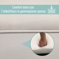 Panca Fondo Letto  102x31x51 cm in Tessuto Flanella  Grigia