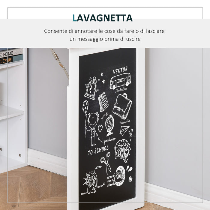 Scrivania da Ufficio Pieghevole con Libreria 98x51x153 cm  Bianca