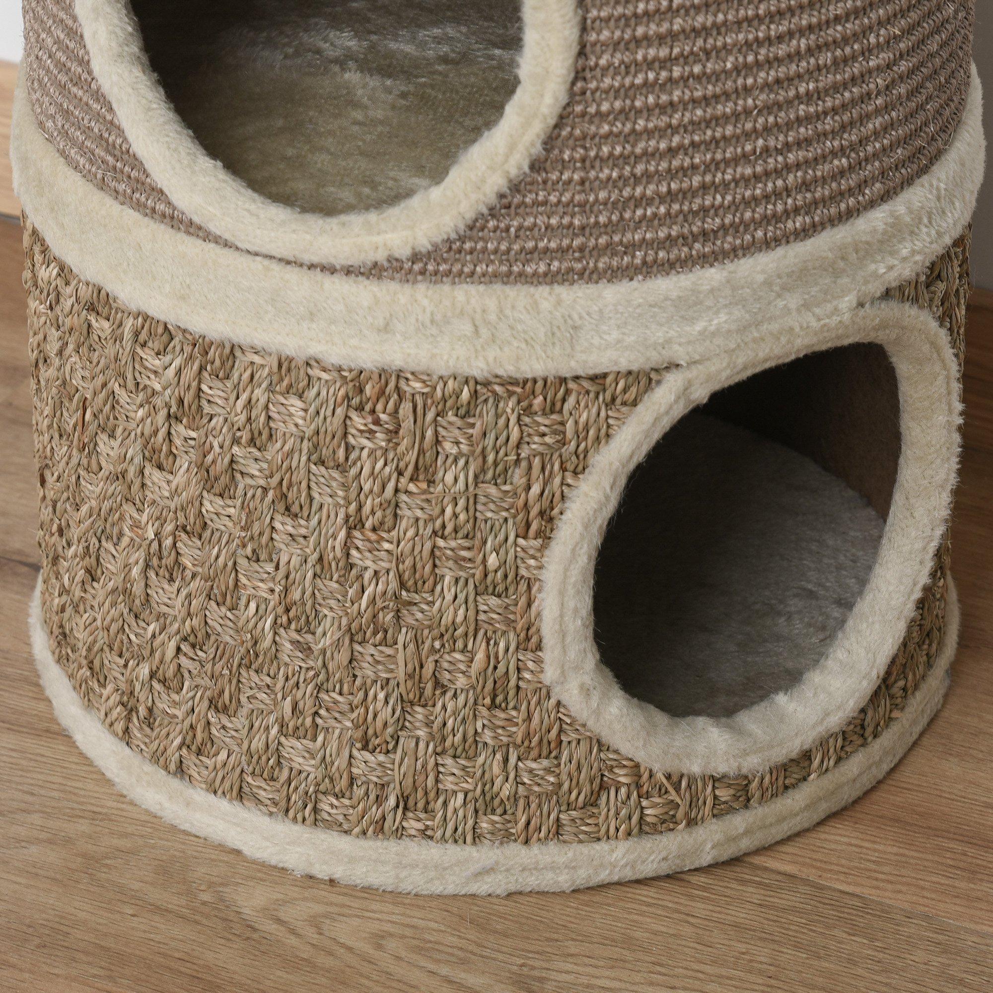 Cuccia per Gatti Tiragraffi a Torre Ø37,5x70 cm con Corda in Sisal  Marrone