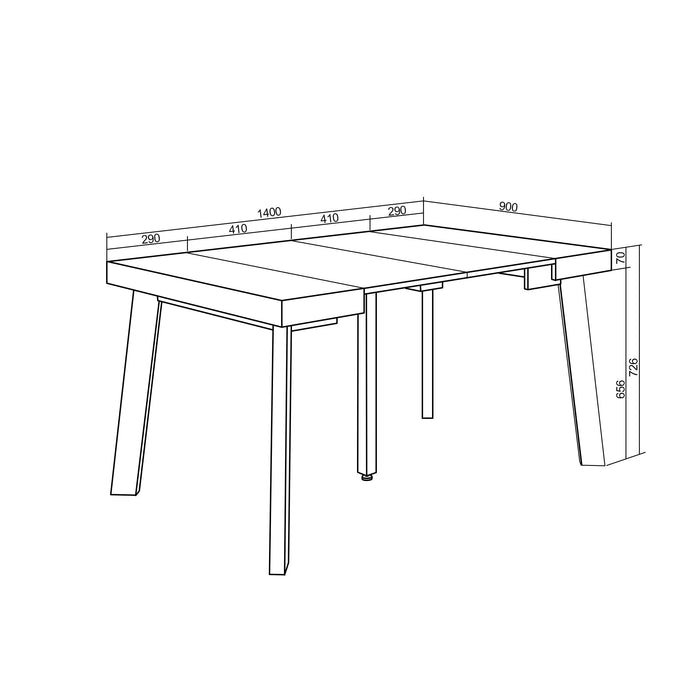 Consolle allungabile, 140, Per 6 persone, Gambe in legno, RF 3033