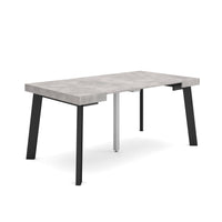 Consolle allungabile, 160x90x73cm, Per 8 persone, Gambe in legno, grigio cemento RF2995