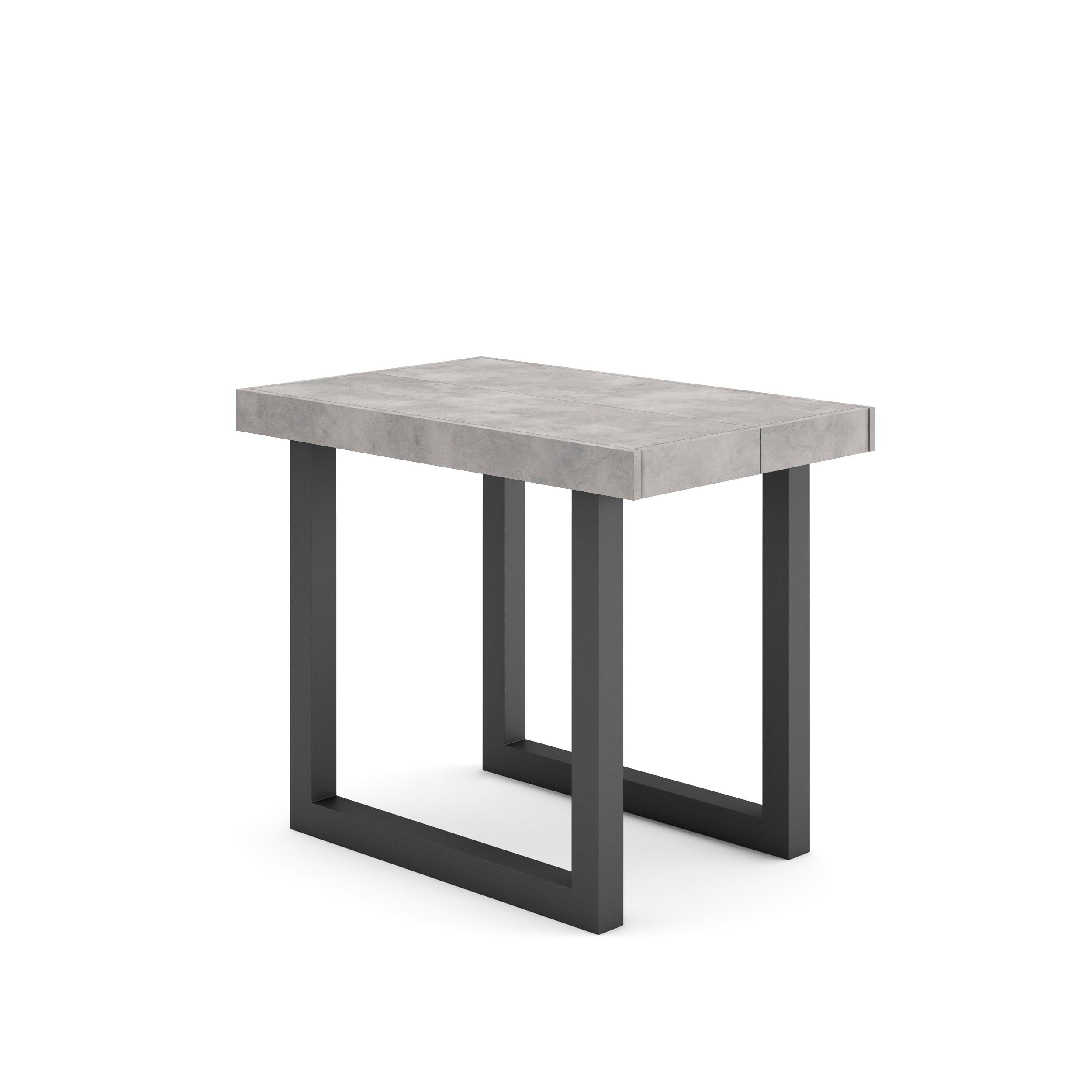 Consolle allungabile, 58 fino 180x90x73cm, Per 8 persone, Gambe in legno, grigio cemento RF2774