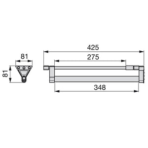 Appendiabiti Estraibile per Armadio 35 cm in Alluminio e Plastica Emuca Anodizzato Opaco