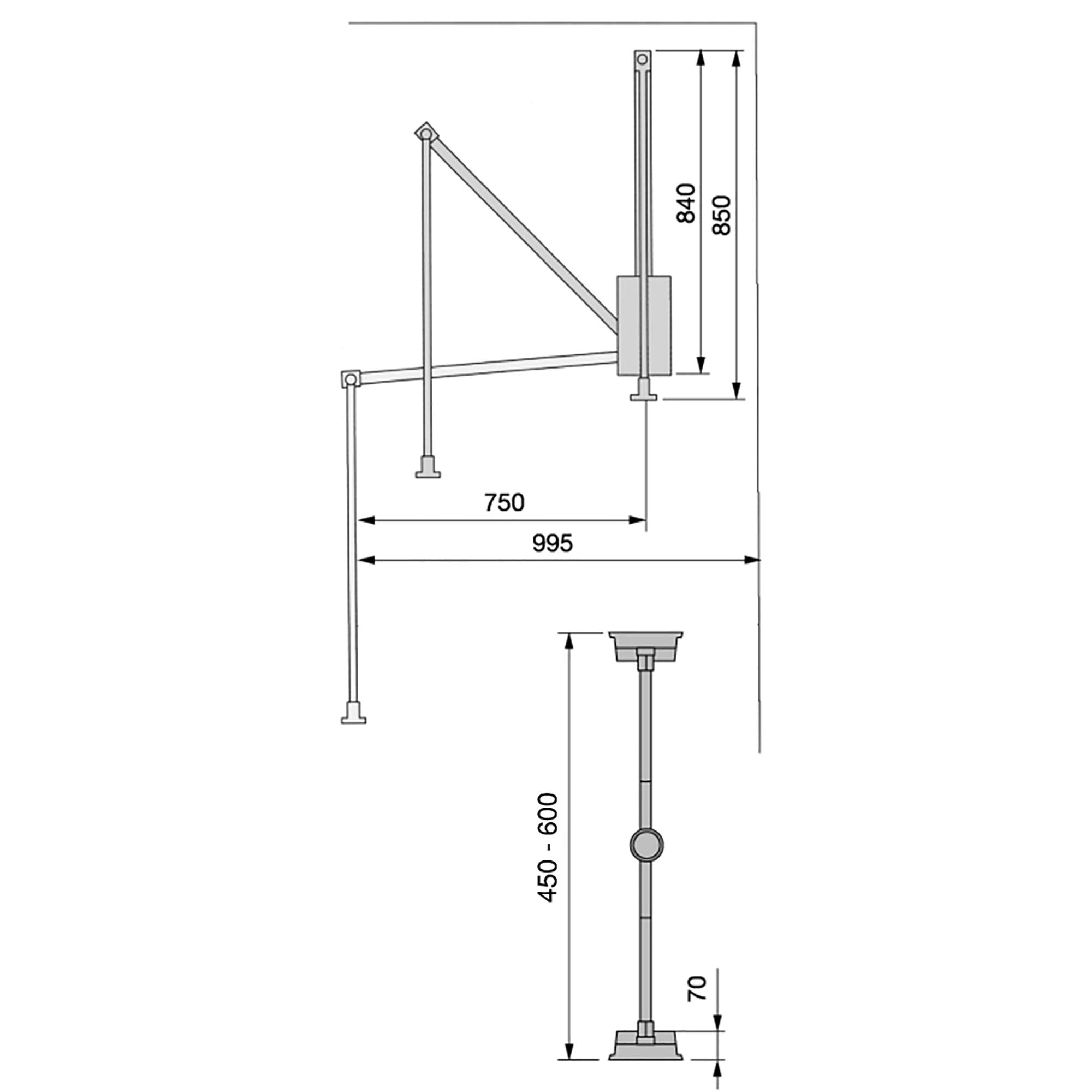 Appendiabiti Saliscendi per Armadio 45-60 cm Max 12Kg in Acciaio Emuca Moka