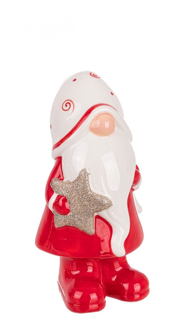 Babbo Natale Cheerful rosso e bianco con stella