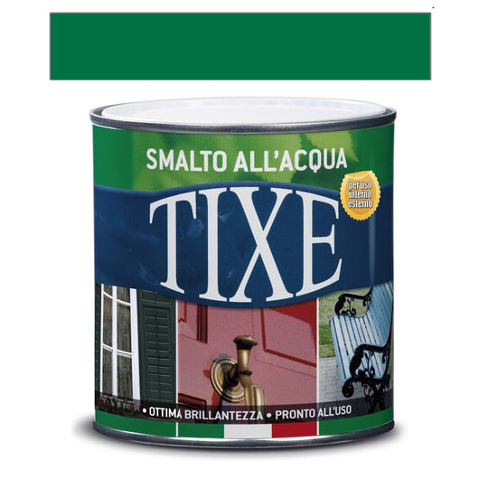 Smalto all'acqua per interni esterni Vernice brillante lucida pronta all'uso 500 ml Tixe Aquatix Verde Smeraldo