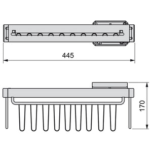 Portacravatte Laterale Estraibile per Anta Chiusura Soft in Alluminio e Plastica Emuca Moka