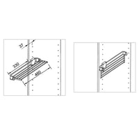 Porta Pantaloni Estraibile per Armadio 46 cm in Acciaio e Plastica Emuca Grigio Metallizzato