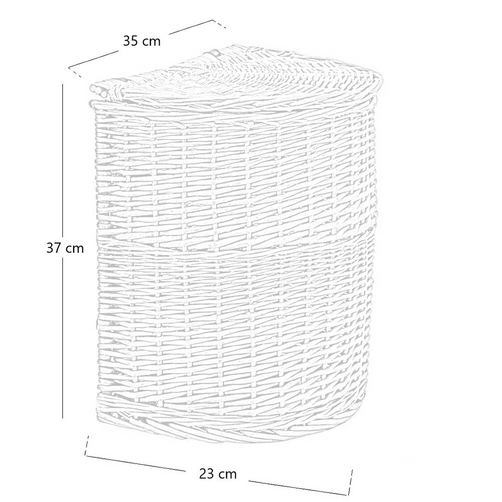 Cesto in vimini gerla con coperchio e tracolla 35 cm x 23 cm h 37