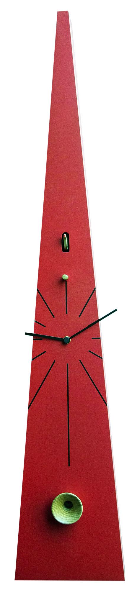 Orologio a Cucù da Parete 17,5x90x12 cm Pirondini Italia QQ Tall 502 Rosso