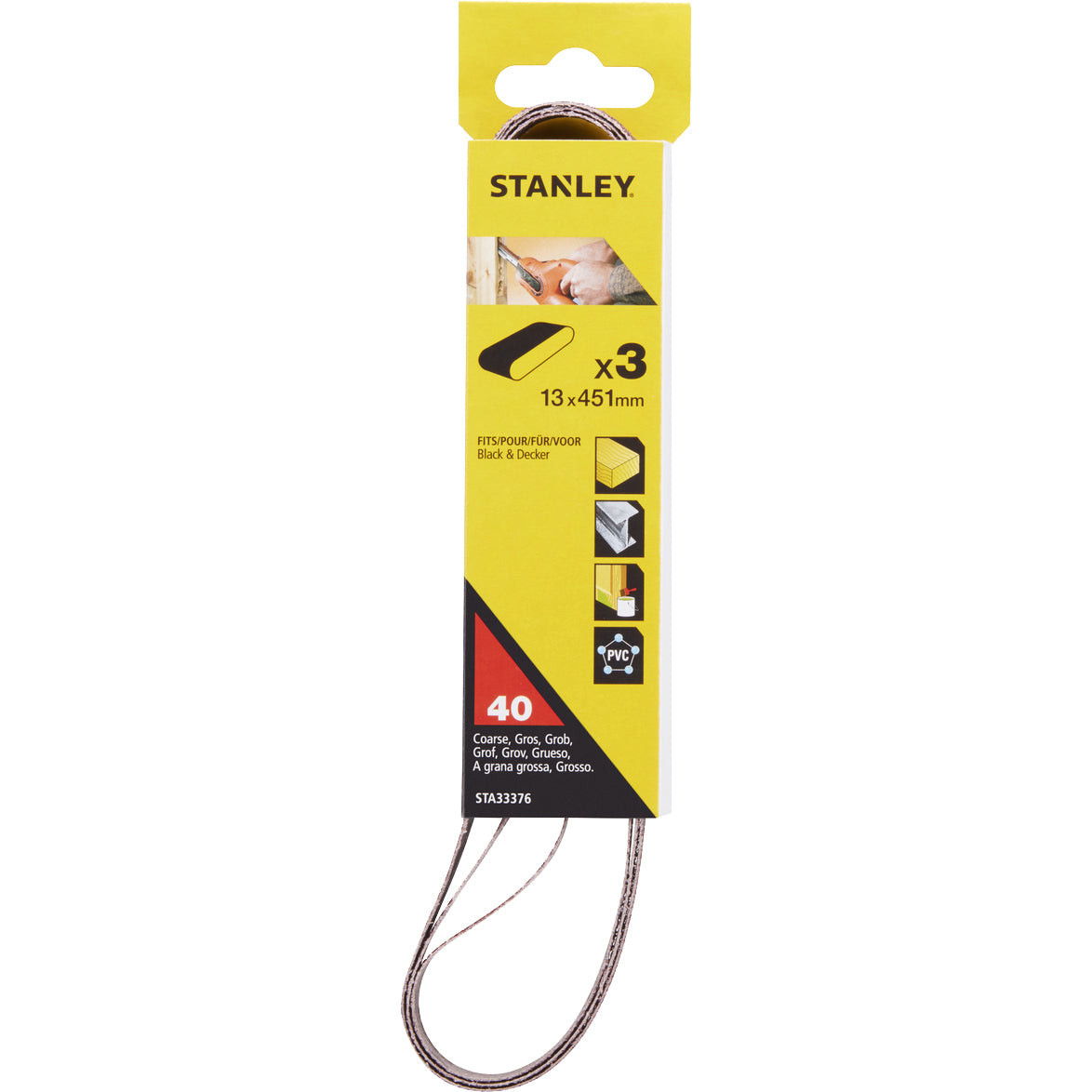 PIRANHA/STANLEY STA33376 (X33376)  3 NASTRI 13X451 GR.40 STANLEY PZ 1,0