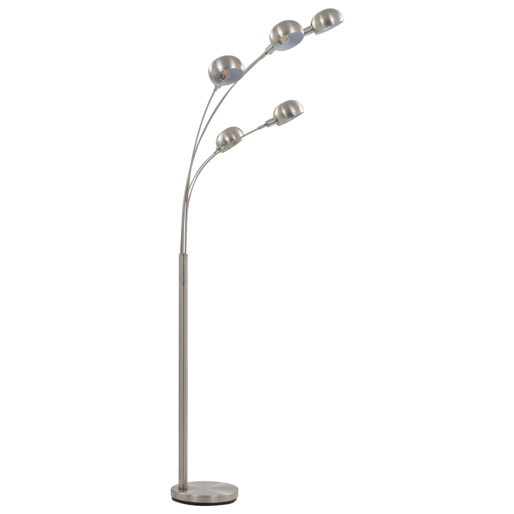 vidaXL Lampada da Terra 200 cm 5 Bulbi E14 Argento