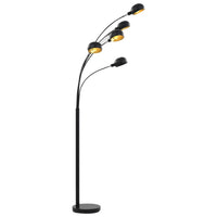 vidaXL Lampada da Terra 200 cm 5 Bulbi E14 Nero e Oro