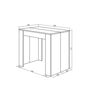 Consolle allungabile, 180, Per 8 persone, Nero e rovere RF 2623