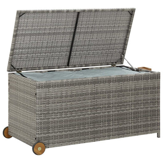 vidaXL Contenitore da Giardino Grigio Chiaro 120x65x61 cm Polyrattan