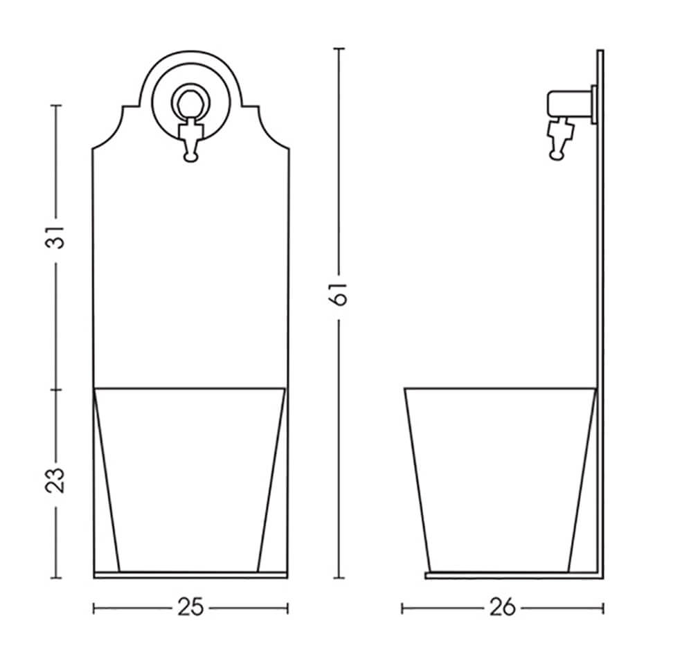 Fontana a Parete da Giardino con Rubinetto Belfer 42/PRX Avorio