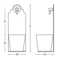 Fontana a Parete da Giardino con Rubinetto Belfer 42/PRX Tortora