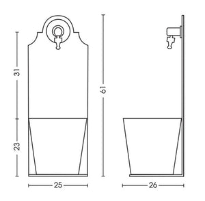 Fontana a Parete da Giardino con Rubinetto Belfer 42/PRX Tortora