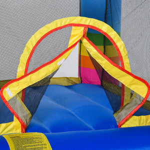 Castello Giostra Gonfiabile 290x200x155 cm con Trampolino Piscina e Pompa Multicolor