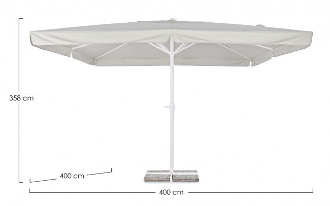 Ombrellone da Giardino 4x4x3,58h m Alghero Bianco Grigio Chiaro