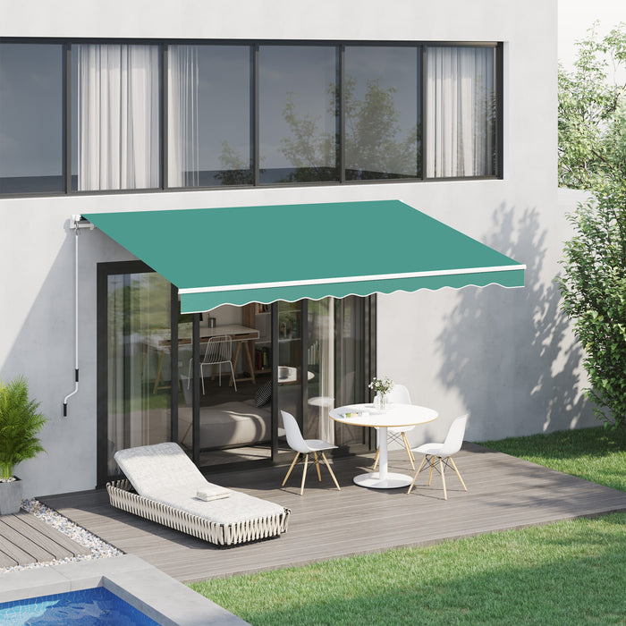 Tenda da Sole Avvolgibile a Parete 4x2.5m in Poliestere Verde Scuro