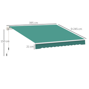 Tenda da Sole Avvolgibile a Parete 4x2.5m in Poliestere Verde Scuro