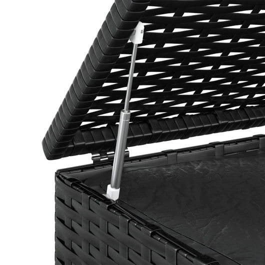 vidaXL Contenitore Cuscini da Giardino Rattan PE 100x49x103,5 cm Nero