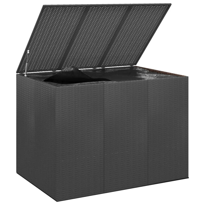 vidaXL Contenitore da Giardino in Rattan PE 145x100x103 cm Nero