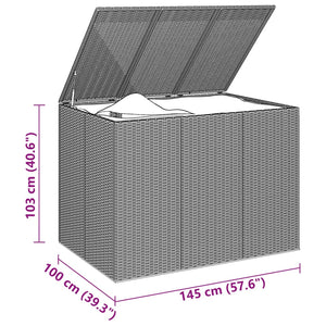 vidaXL Contenitore da Giardino in Rattan PE 145x100x103 cm Marrone