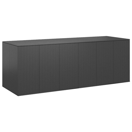 vidaXL Contenitore da Giardino in Rattan PE 291x100,5x104 cm Nero