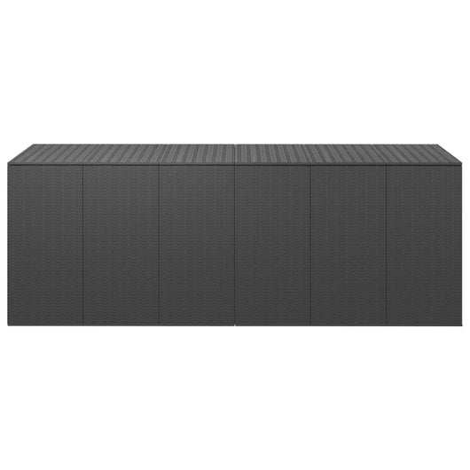 vidaXL Contenitore da Giardino in Rattan PE 291x100,5x104 cm Nero